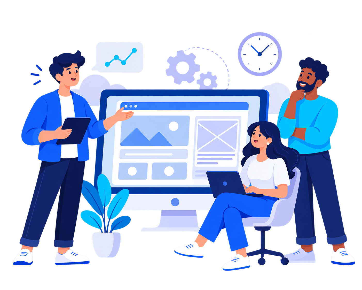 Digital specialists planning a website experience