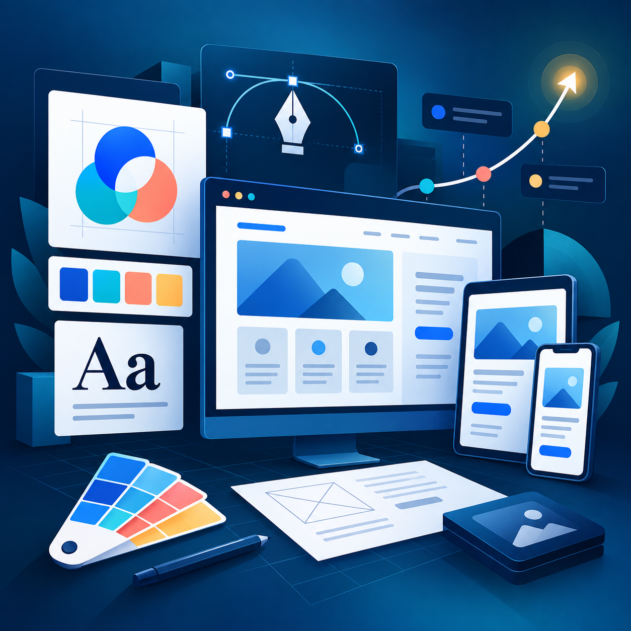 E-Commerce strategy and design illustration